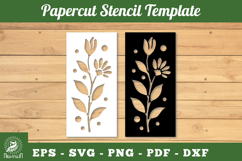 Flower Papercut Stencil Template SVG Product Image 1