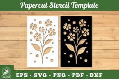Flower Papercut Stencil Template SVG Product Image 1