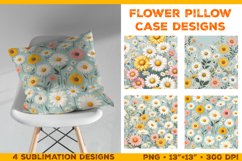 Daisies Pillowcase Sublimation Design. Pillow Sublimation Product Image 1