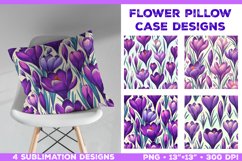 Crocuses Pillowcase Sublimation Design. Pillow Sublimation Product Image 1