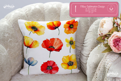 Floral Pillow case sublimation Wildflower throw Pillow png Product Image 1