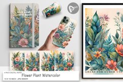 Digital Paper Flower Plant Watercolor Product Image 1