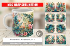 Mug Wrap Design Flower Plant Watercolor Product Image 1