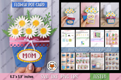 Flower Pot Card SVG, Mom Card SVG, Happy Birthday Card SVG Product Image 2