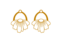 Flower Dangle Earrings Laser Cut Template Product Image 2