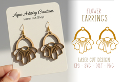 Flower Dangle Earrings Laser Cut Template Product Image 1