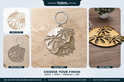 Flower Round Keychain Laser Cut SVG Product Image 2