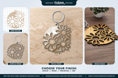 Flower Round Keychain Laser Cut SVG Product Image 2