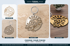Flower Round Keychain Laser Cut SVG Product Image 2