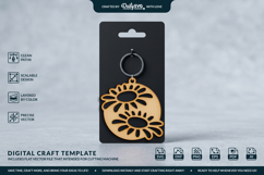 Flower Round Keychain Laser Cut SVG Product Image 1