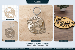 Flower Round Keychain Laser Cut SVG Product Image 2