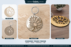 Flower Round Keychain Laser Cut SVG Product Image 3