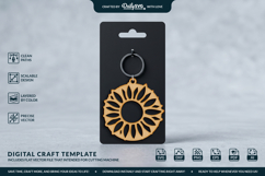 Flower Round Keychain Laser Cut SVG Product Image 2