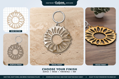 Flower Round Keychain Laser Cut SVG Product Image 3