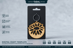 Flower Round Keychain Laser Cut SVG Product Image 2