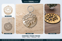 Flower Round Keychain Laser Cut SVG Product Image 3