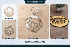 Flower Round Keychain Laser Cut SVG Product Image 2