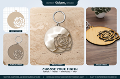 Flower Round Keychain Laser Cut SVG Product Image 3