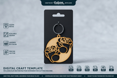 Flower Round Keychain Laser Cut SVG Product Image 1