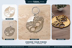 Flower Round Keychain Laser Cut SVG Product Image 2
