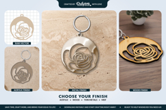 Flower Round Keychain Laser Cut SVG Product Image 2