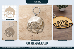 Flower Round Keychain Laser Cut SVG Product Image 2