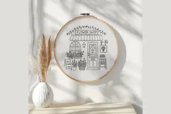 Flower Shop Embroidery Pattern PDF, Cottagecore Storefront Product Image 3