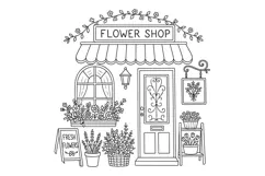 Flower Shop Embroidery Pattern PDF, Cottagecore Storefront Product Image 2
