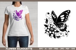 Flower Design SVG | Elegant Flower with Butterfly Product Image 2