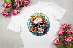 Flower Skull Stained Glass Sublimation Clipart Bundle - 23 Product Image 8