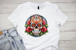 Flower Skull Stained Glass Sublimation Clipart Bundle - 23 Product Image 2