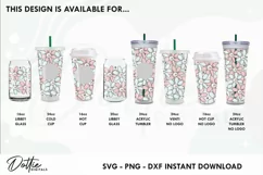 Fun Flower Snowmen Starbucks 24oz Acrylic Tumbler Cup Product Image 3