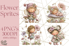 Flower Sprite Babies Clipart PNG, Pastel Watercolor Fairy Product Image 1