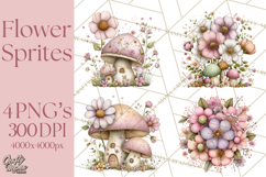 Flower Sprite Babies Clipart PNG, Pastel Watercolor Fairy Product Image 1