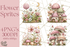 Flower Sprite Babies Clipart PNG, Pastel Watercolor Fairy Product Image 1