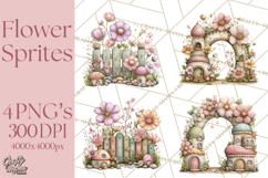 Flower Sprite Babies Clipart PNG, Pastel Watercolor Fairy Product Image 1