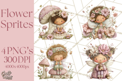 Flower Sprite Babies Clipart PNG, Pastel Watercolor Fairy Product Image 1