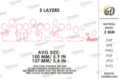 3D Flower Stand Laser Cut. Home Decor. Tulips SVG. Smile Product Image 2