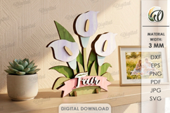 3D Flower Stand Laser Cut. Calla Lily Decor SVG. Fair Product Image 1