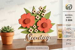 3D Flower Stands Bundle Laser Cut. Floral Decor SVG Product Image 8