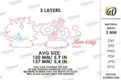 3D Flower Stand Laser Cut. Home Decor SVG. Nice day Product Image 2