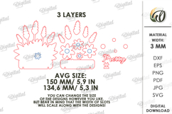 3D Flower Stand Laser Cut. Lavender Decor SVG. Pretty Product Image 2