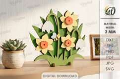 3D Flower Stands Bundle Laser Cut. Floral Decor SVG Product Image 10