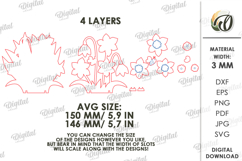 3D Flower Stand Laser Cut. Lavender Decor SVG. Daffodil Product Image 2