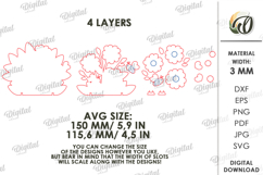 3D Flower Stand Laser Cut. Lavender Decor SVG. Bee Product Image 2