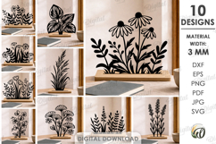 Flower Stands Bundle Laser Cut. Home Decor. Stand Decor SVG Product Image 1