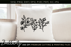 Floral Stems SVG Flower Illustrations T-shirt Mug Pillows Product Image 1