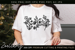 Floral Stems SVG Flower Illustrations T-shirt Mug Pillows Product Image 2