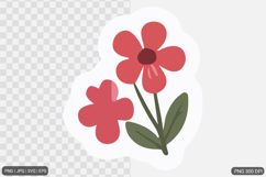 Cute Flower Sticker Design SVG PNG Product Image 1