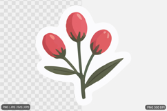 Cute Flower Sticker Design SVG PNG Product Image 1